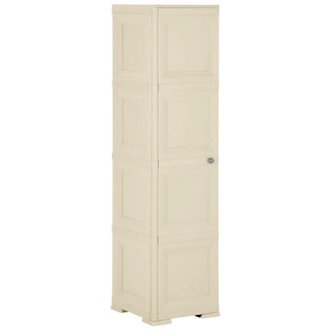 Armadietto In Plastica 40x43x164 Cm Effetto Legno Bianco - Foto 1