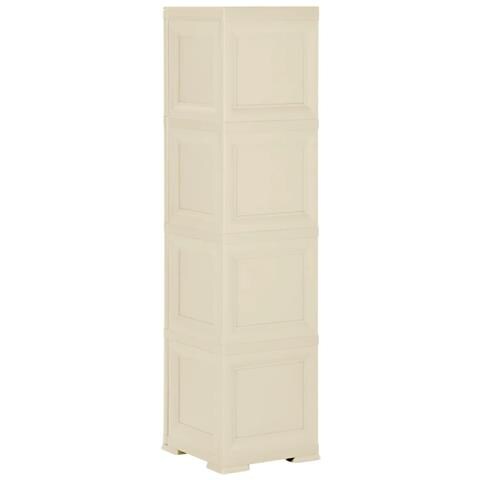 Armadietto In Plastica 40x43x164 Cm Effetto Legno Bianco - Foto 2