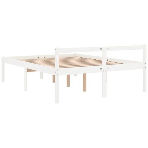 Letto per Anziani Bianco 135x190 cm Double in Legno di Pino - Foto 9
