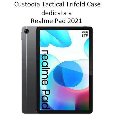 Tactical Custodia Originale Book Trifold Case Per Realme Pad Rmp2102 - Rpm2103 Black - Foto 2