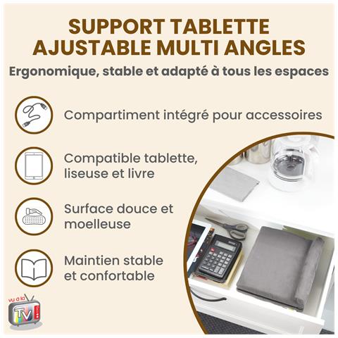 Supporto Per Tablet / Libri - Pilow Pad New - Supporto Per Tablet Regolabile Multiangolare - Grigio - Adulto - Compatibile Con I Tablet - Foto 4