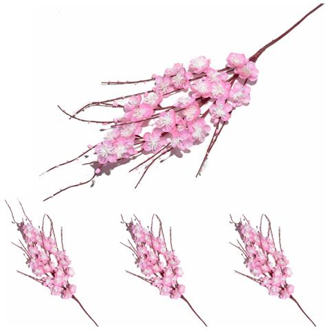 Fiori Di Pesco Artificiali Rametti Modellabili Per Decorazioni E Lavoretti Fai Da Te Set Da 4 - Foto 1