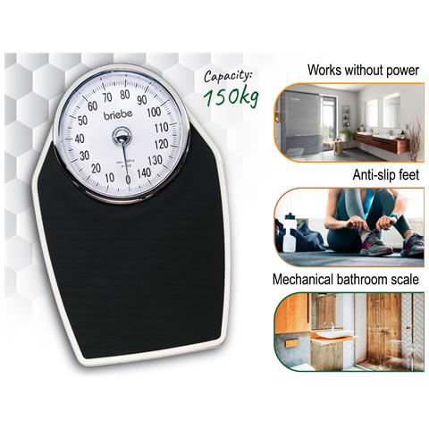 Sc1122 Bilancia Pesapersone Meccanica, Analogica Senza Batterie, Capacità Di Peso 150kg Bianco /grigio - Foto 2