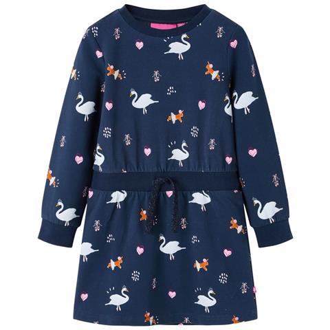 Abito Da Bambina A Maniche Lunghe Blu Marino 128 - Foto 1