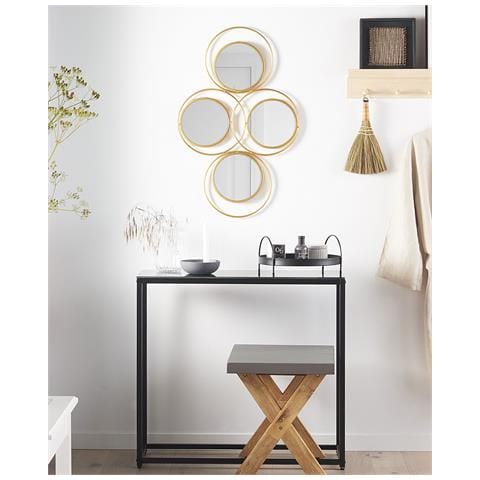 Specchio Lescar 50 Cm 80 Cm Metallo Oro - Foto 1