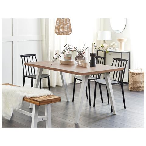 Tavolo Da Pranzo Lenister Marrone/ Bianco 150 Cm 90 Cm - Foto 1