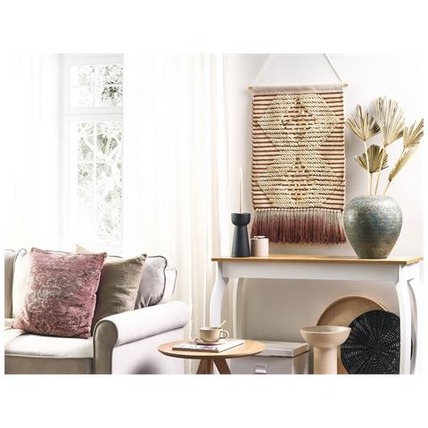 Decorazione Da Parete In Tessuto Sabo Rettangolare Cotone Beige - Foto 1