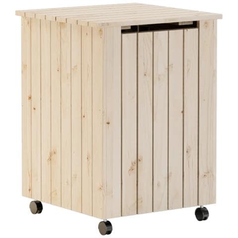 Cesta Biancheria Con Ruote Rana 45x45x64 Cm Legno Massello Pino - Foto 2