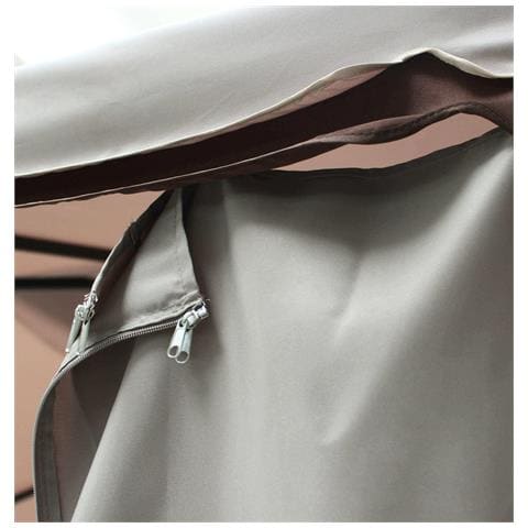 Gazebo Da Esterno 3x3 Mt Struttura In Alluminio E Telo In Poliestere Con Tende Laterali Scorrevoli Privacy - Foto 2