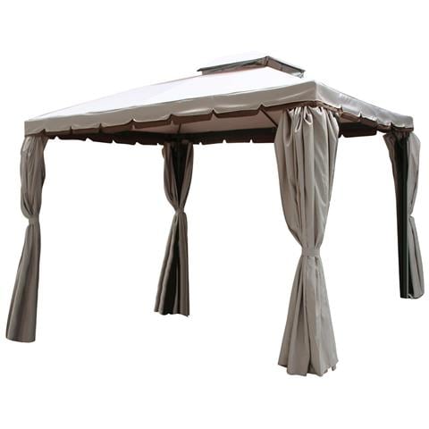 Gazebo Da Esterno 3x3 Mt Struttura In Alluminio E Telo In Poliestere Con Tende Laterali Scorrevoli Privacy - Foto 1