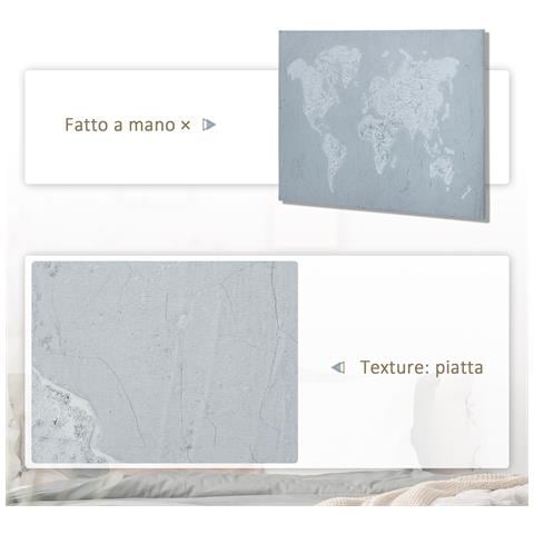 Stampa Su Tela 120x90cm Per Casa E Ufficio, Tela In Legno Di Pino E Inchiostro In Resina Poliuretanica, Grigia E Bianca - Foto 2