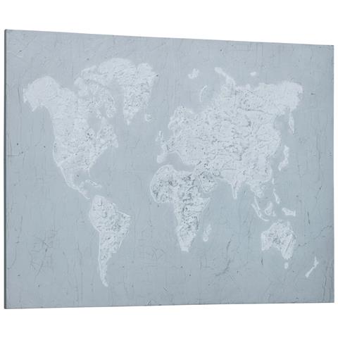 Stampa Su Tela 120x90cm Per Casa E Ufficio, Tela In Legno Di Pino E Inchiostro In Resina Poliuretanica, Grigia E Bianca - Foto 1