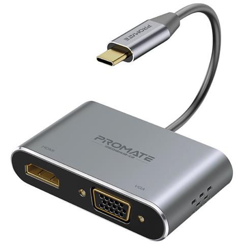Adattatore Usb-c A Vga /hdmi Mediahub-c2 Trasmissione Video 4k, Modalità Estensione E Mirroring, Dissipatore Di Calore Incorporato - Foto 1