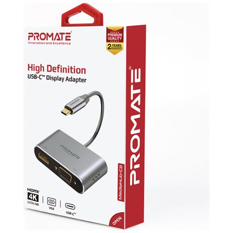Adattatore Usb-c A Vga /hdmi Mediahub-c2 Trasmissione Video 4k, Modalità Estensione E Mirroring, Dissipatore Di Calore Incorporato - Foto 7