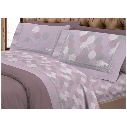 Completo Lenzuola Letto Calda Flanella 100% Cotone Disegno Bologna Matrimoniale Rosa - Foto 1