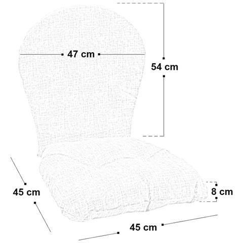 Cuscino Per Poltrona Sedia Big Sole In Vimini E Bambu Fantasia Beige - Foto 2