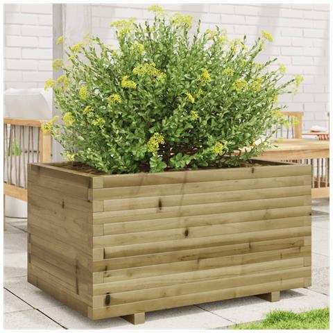 Fioriera Da Giardino 90x60x49,5 Cm In Legno Di Pino Impregnato - Foto 1
