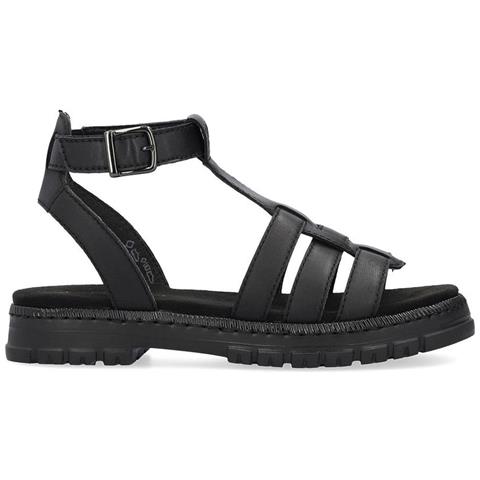 Black Casual Open Sandals Sandali Pelle Scarpe Donna Nero Eu 37, V4255-00 - Foto 2