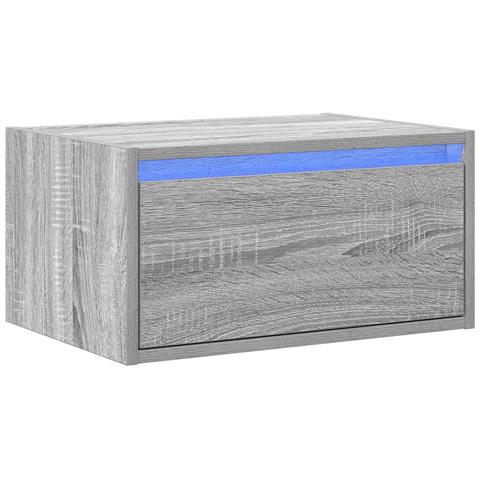 Comodino a Parete con luci LED Grigio Sonoma - Foto 2