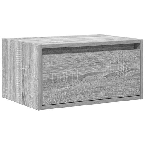 Comodino a Parete con luci LED Grigio Sonoma - Foto 10