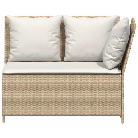 Set Divano da Giardino 3 pz con Cuscini Beige in Polyrattan - Foto 9