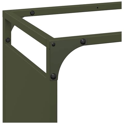 Rastrelliera per Legna da Ardere Verde Oliva 44x28x90 cm - Foto 2