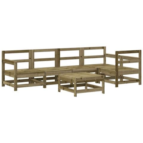 Set Salotto Da Giardino 6 Pz In Legno Impregnato Di Pino - Foto 2
