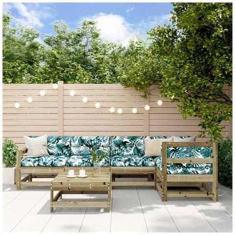 Set Salotto Da Giardino 6 Pz In Legno Impregnato Di Pino - Foto 1