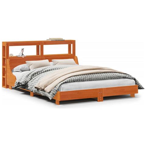 Letto Senza Materasso Marrone Cera 120x190 Cm In Legno Di Pino - Foto 2