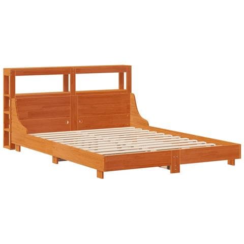 Letto Senza Materasso Marrone Cera 120x190 Cm In Legno Di Pino - Foto 3