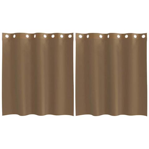 Tende In Voile Con Occhielli 2 Pz Marrone Chiaro - Foto 2