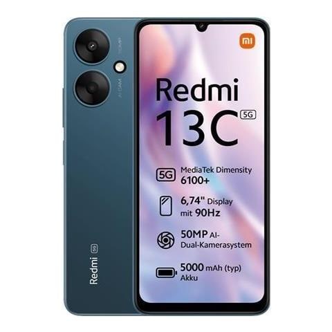 Redmi 13C 5G 128GB 4GB Ram Display 6.74" Main Camera 50MP DualSim Android 13 Dimensity 6100+ 5000mAh Twilight Blue - Foto 1