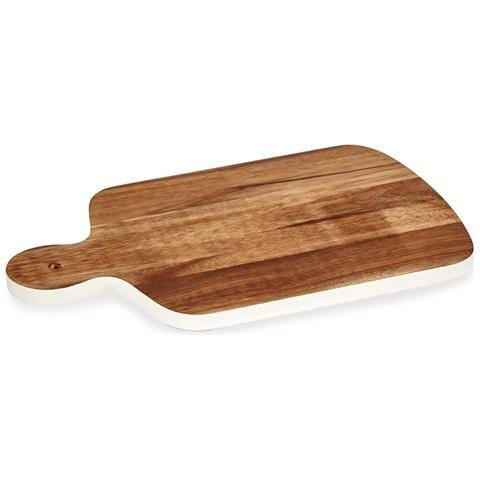 Tagliere In Legno Con Bordo Bianco 40cm 25,7x40x1,5 Cm. Colore Del Legno - Foto 1