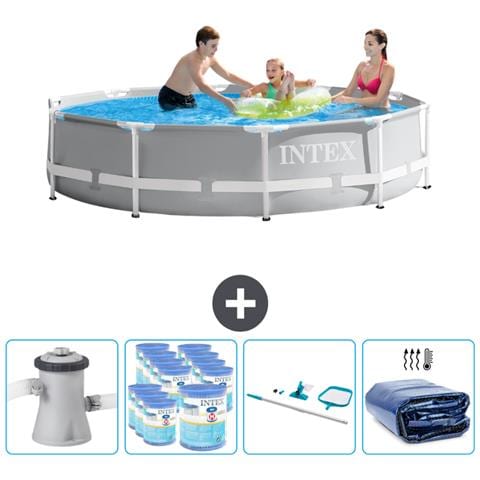 Piscina Fuori Terra - In Giro - 305x305x76 Cm - Grigio - Include Accessori Coordinati Cb93 - Foto 1