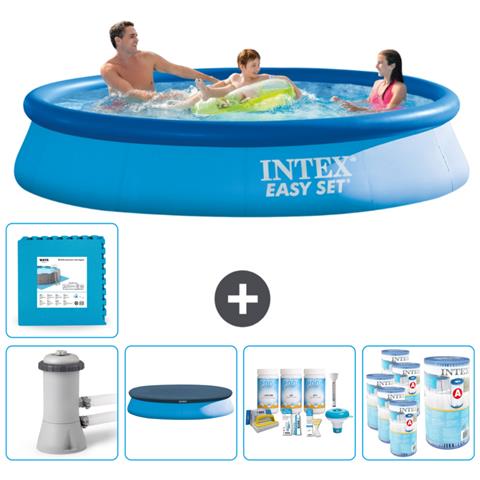 Piscina Fuori Terra - In Giro - 366x366x76 Cm - Blu - Include Accessori Coordinati Cb16 - Foto 1