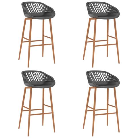 Lusso Casadino -  Sedie Da Bar 4 Pz Grigie - Foto 2