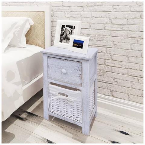 Lusso Casadino -  Comodino Da Notte Set 2 Pz In Legno Bianco - Foto 7