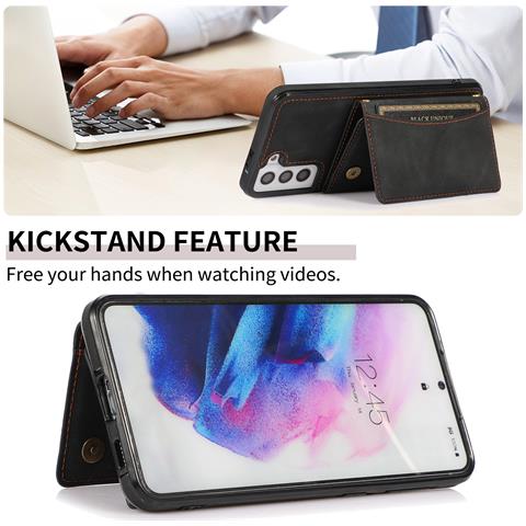 Custodia A Portafoglio In Pelle Pu A Tre Ante Con Porta Carte Per Samsung Samsung S22 - Foto 2