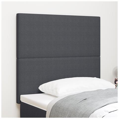Testiera Design Semplice Grigio Scuro 90 cm in Tessuto Corduroy - Foto 2