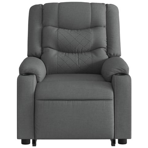 Poltrona Alzapersona Massaggi Elettrica Grigio Scuro Tessuto - Foto 9