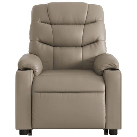 Poltrona Alzapersone Massaggi Reclinabile Cappuccino Similpelle - Foto 9