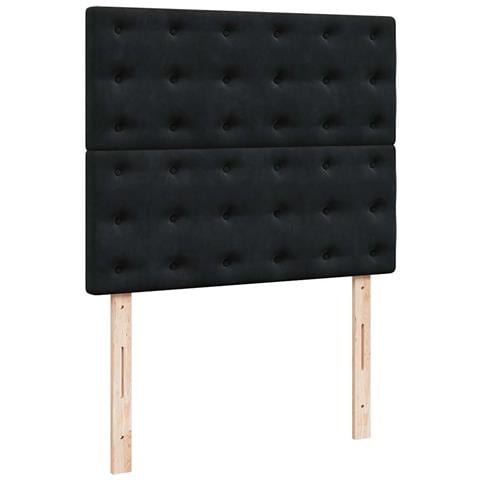 Letto a Molle con Materasso e LED Nero 120x190 cm in Velluto - Foto 9