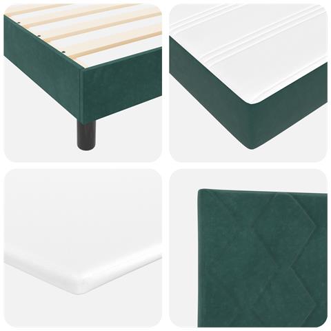 Letto Box Spring con Materasso & LED Verde Scuro 120x200 cm Velluto - Foto 9