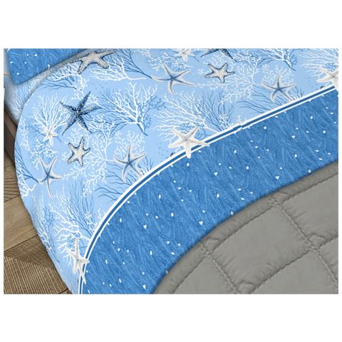 Completo Lenzuola Matrimoniale 100% Cotone Made Italy Disegno Starfish Cn 1 Piazza E Mezza Starfish - Foto 2