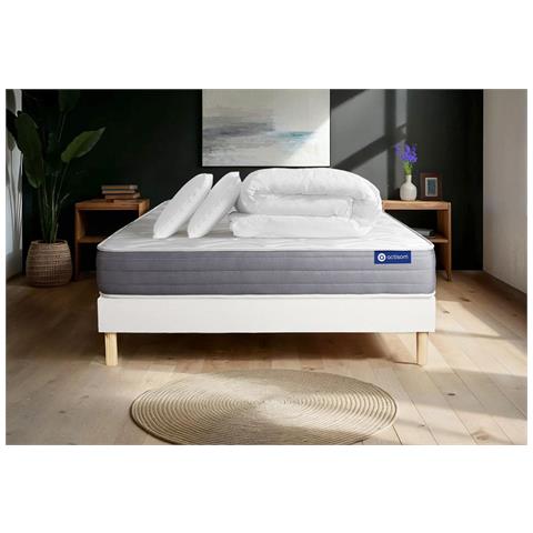 Pacchetto Letto Completo - Materasso 140x190cm + Box Spring Con Doghe (kit) + 2 Cuscini + Piumino - Actilatex Dream - Foto 1