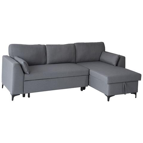 Divano Letto Angolare Logan 3 Posti Grigio - Foto 1
