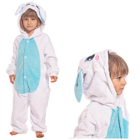 Pigiama Per Bambini Kigurumi Onesie Costume Coniglio Blu 125-135 - Foto 1