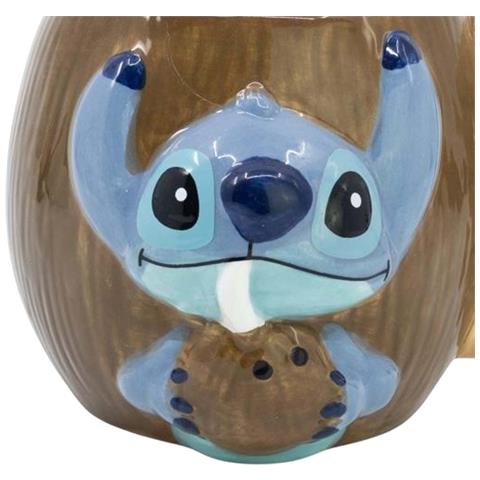 Tazza 325ml 3d Stitch Effetto Noce Di Cocco Collezione Coconut, Marrone - Foto 5