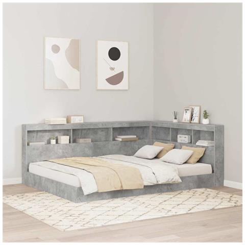 Testata contenitore Grigio cemento 140 cm Legno multistrato - Foto 2