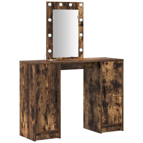 Toeletta con Luci LED Rovere Affumicato 102x33x135 cm - Foto 1